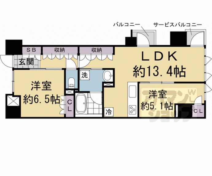 【レーベン京都河原町】間取