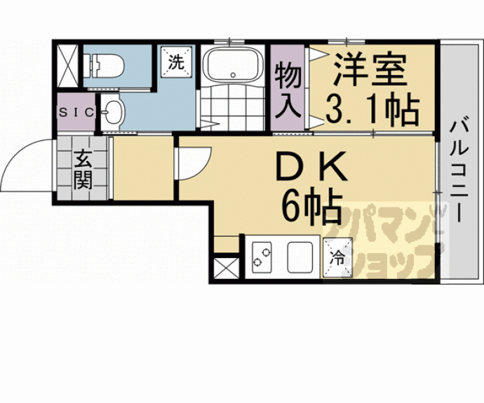 【Ｌｉｖｅ　Ｆｌａｔ京都西院】間取