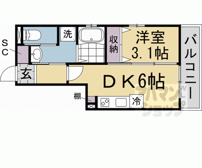 【ライブフラット京都西院】間取