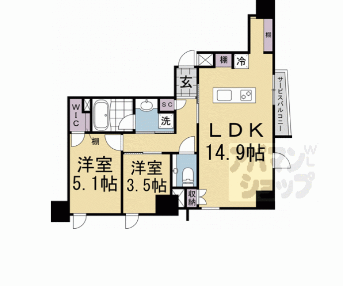 【ＳＴＡＮＤＺ京都二条】間取