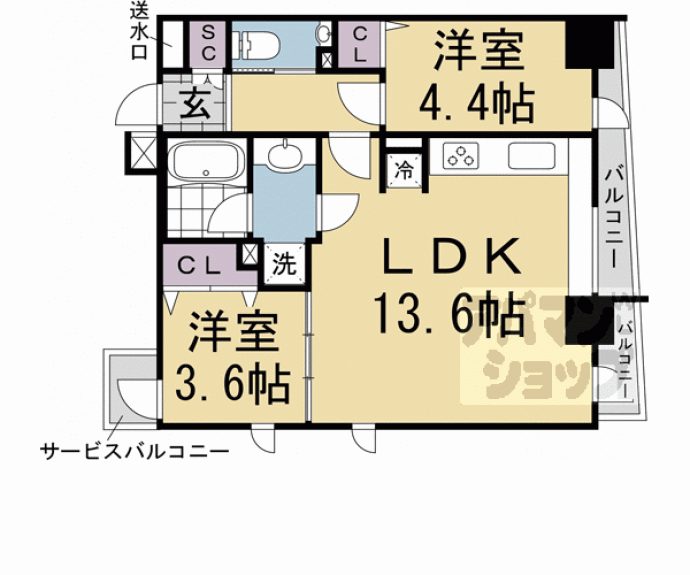 【ＳＴＡＮＤＺ京都二条】間取