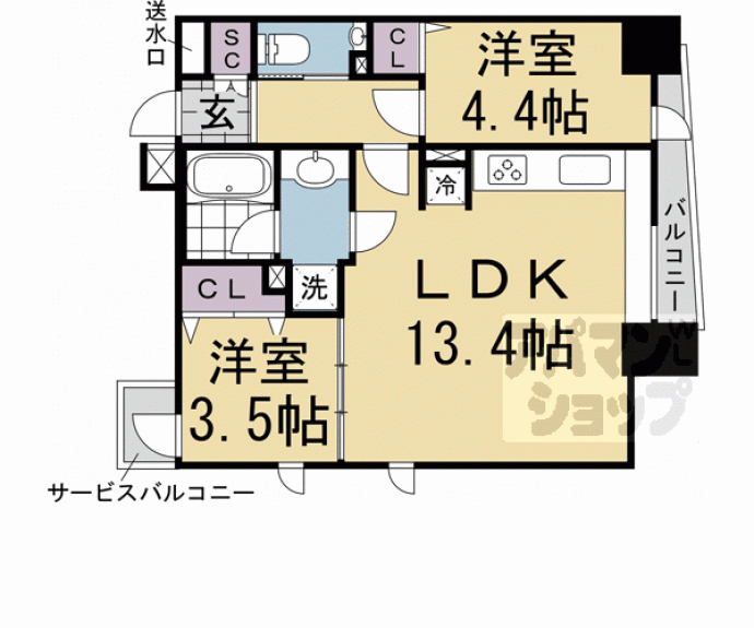 【ＳＴＡＮＤＺ京都二条】間取