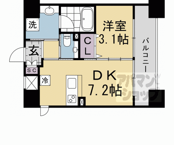 【ＳＴＡＮＤＺ京都二条】間取