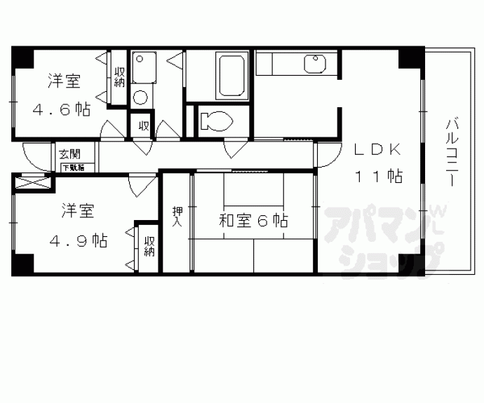 【ルミエール・ド・鴨川】間取