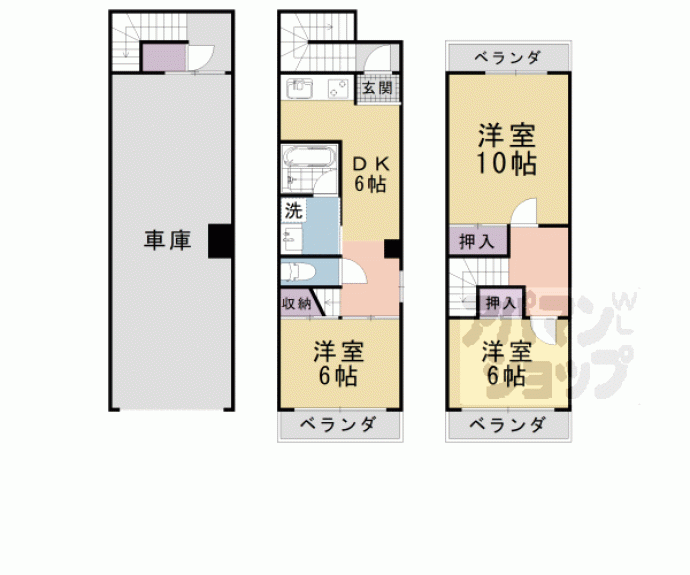 【御陵久保町貸家】間取