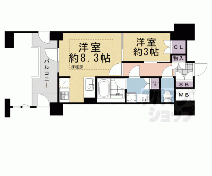 【レーベン京都河原町】間取