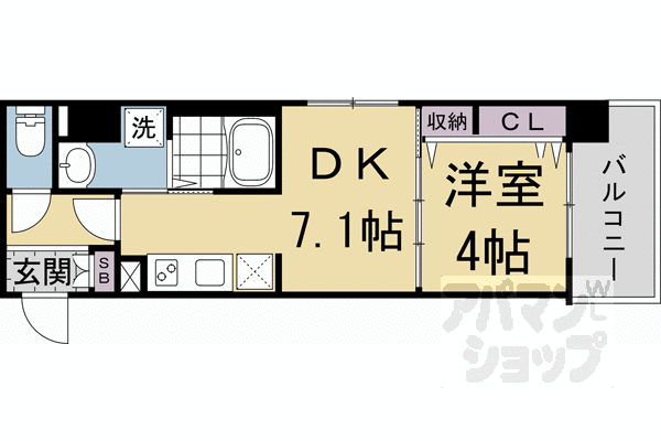 【ベラジオ雅び京都西院Ⅱ】間取