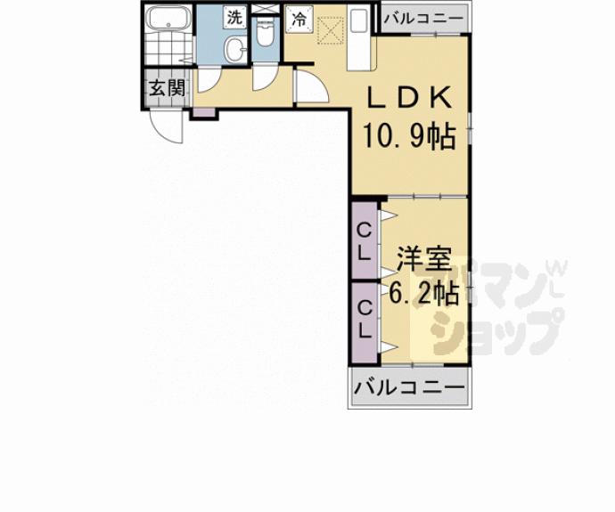 【仮称)下鳥羽中田面町アパート】間取