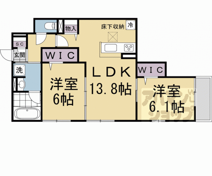 【ハイダウェイ両替町】間取