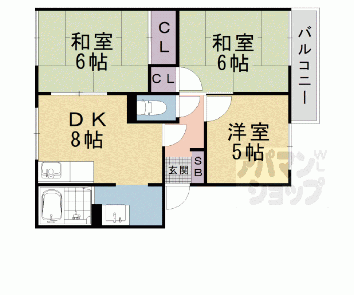 【グリーンベル西大津 D棟】間取