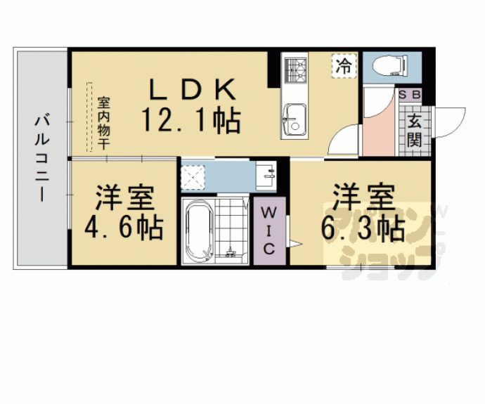 【GRAMM桂北滝川 B棟】間取
