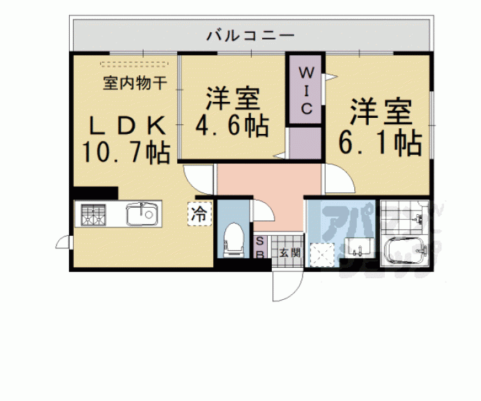 【GRAMM桂北滝川 B棟】間取