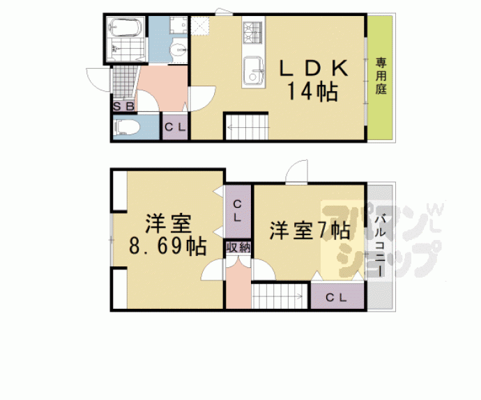 【ＭＡＫＡＮＩ長岡京】間取