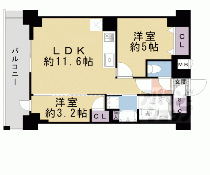 【ジオエント四条大宮】間取