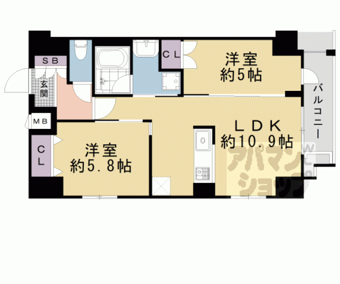 【ジオエント四条大宮】間取