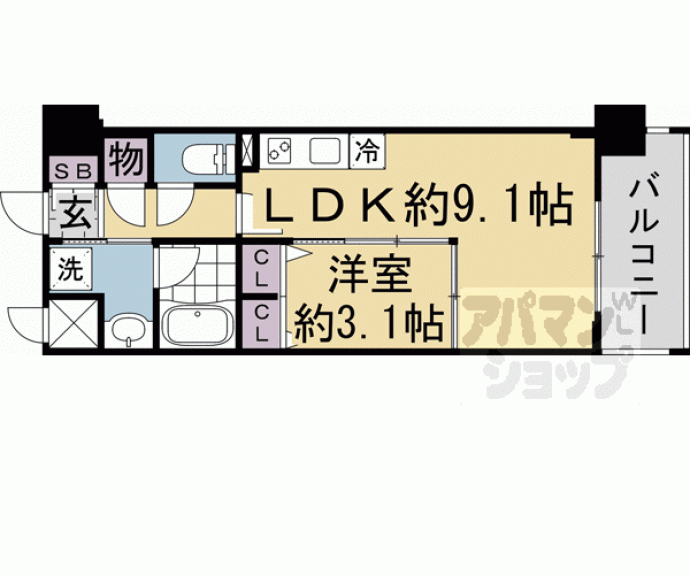 【リシュドール梅小路】間取