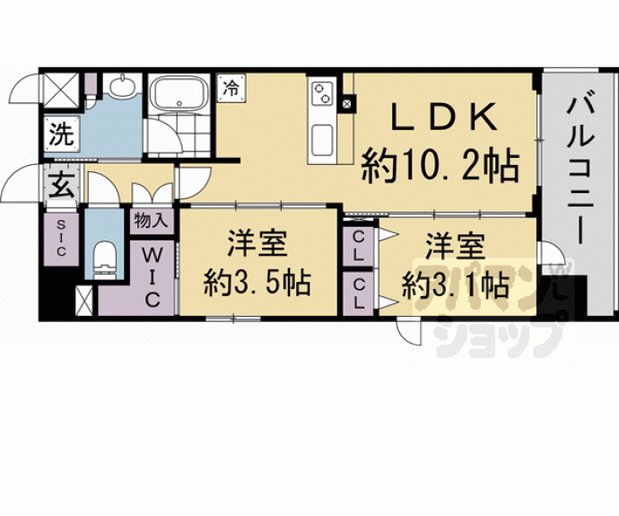 【リシュドール梅小路】間取