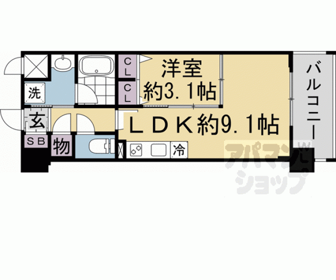 【リシュドール梅小路】間取