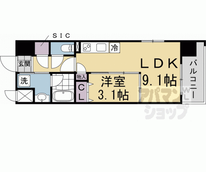 【リシュドール梅小路】間取