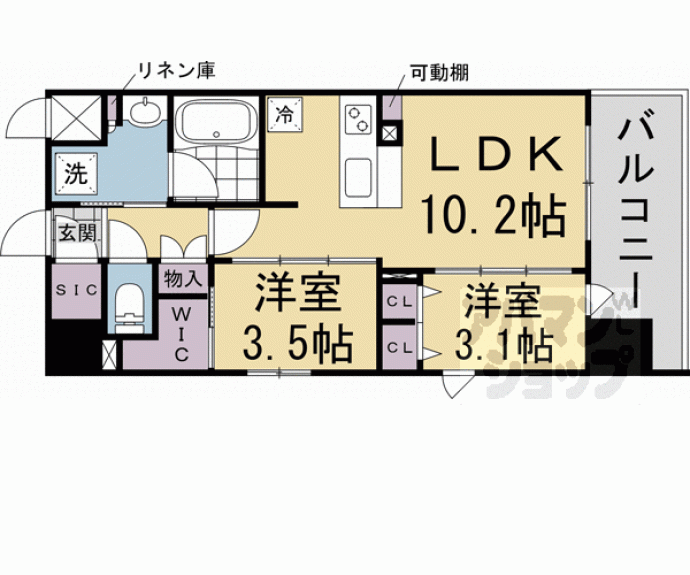 【リシュドール梅小路】間取