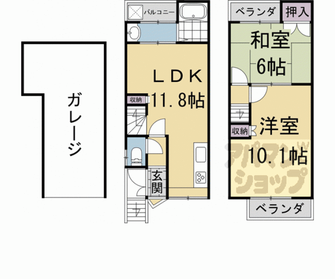 【嵯峨明星町戸建貸家】間取
