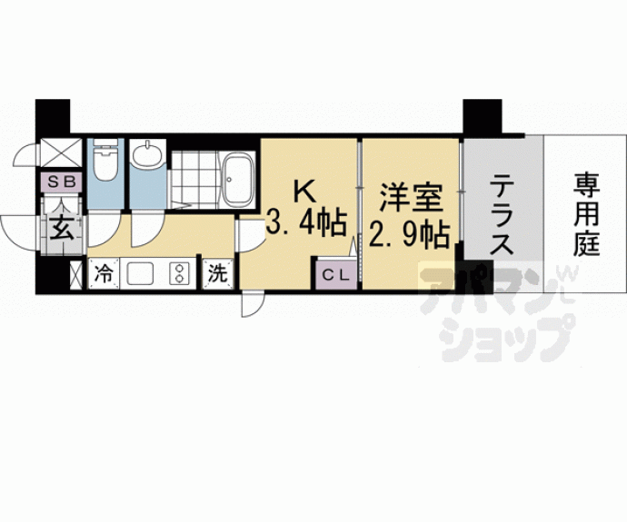 【アクアプレイス京都千本丸太町】間取