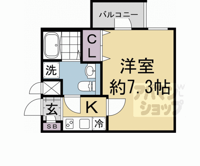 【Ｄ．Ｃｌａｒｅｓｔ　ＣＲＥＳＴ　ＴＡＰＰ　二条】間取