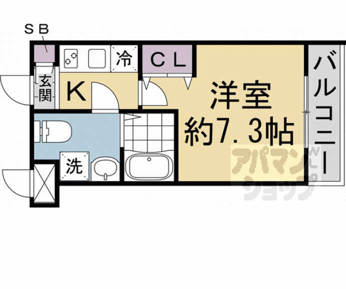 【Ｄ．Ｃｌａｒｅｓｔ　ＣＲＥＳＴ　ＴＡＰＰ　二条】間取