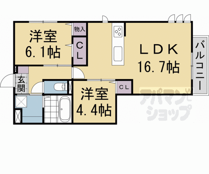 【仮称）嵯峨広沢西裏町Ｄ－ＲＯＯＭ】間取