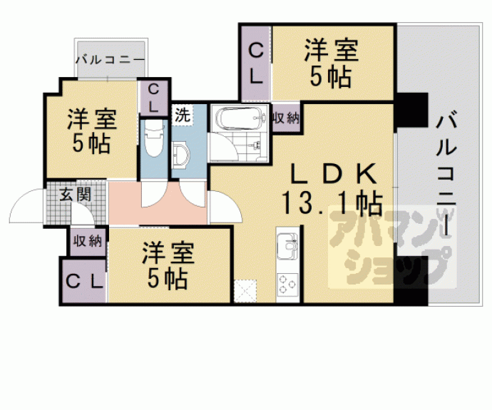 【プレサンスロジェ大津京レイクヴィラ】間取