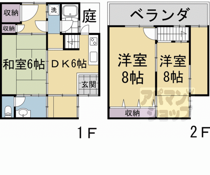 【五条毘沙門町貸家】間取
