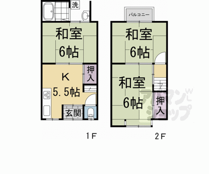 【向島吹田河原町貸家】間取