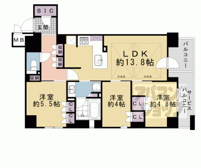 【ファインレジデンス烏丸五条】間取