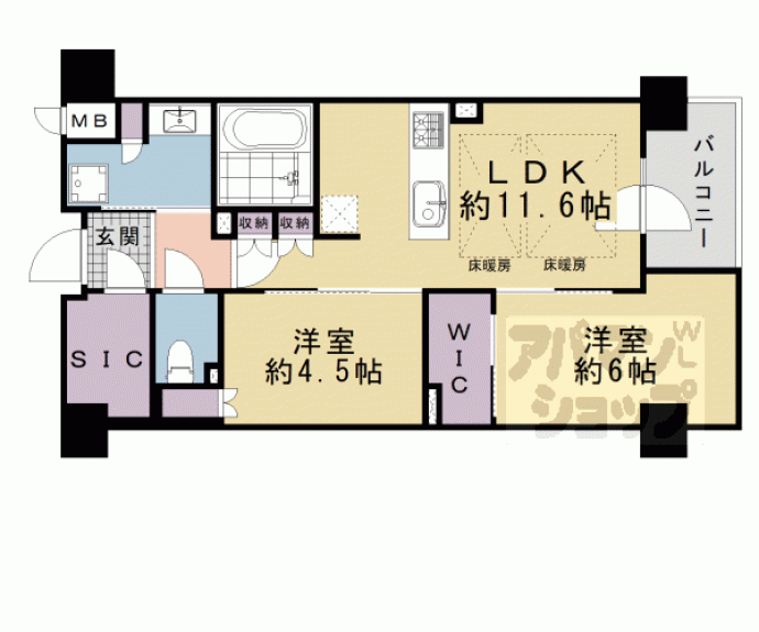 【ファインレジデンス烏丸五条】間取