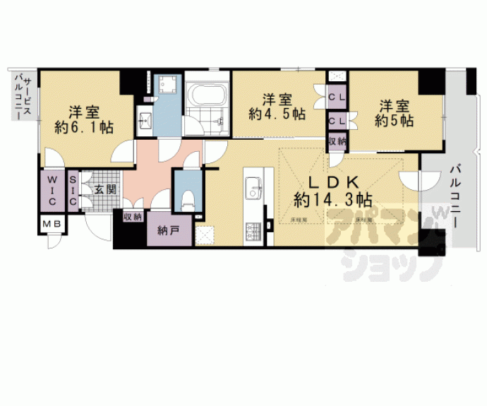 【ファインレジデンス烏丸五条】間取