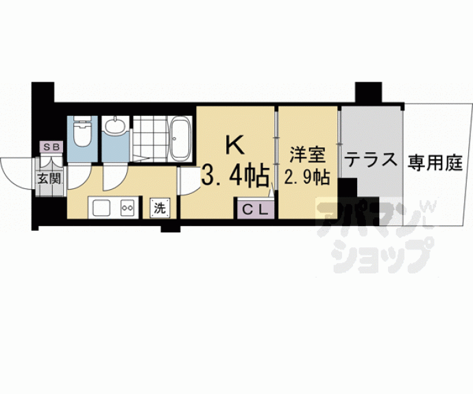 【アクアプレイス京都千本丸太町】間取