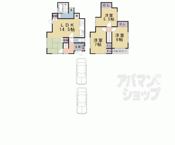【横木１丁目貸家】間取