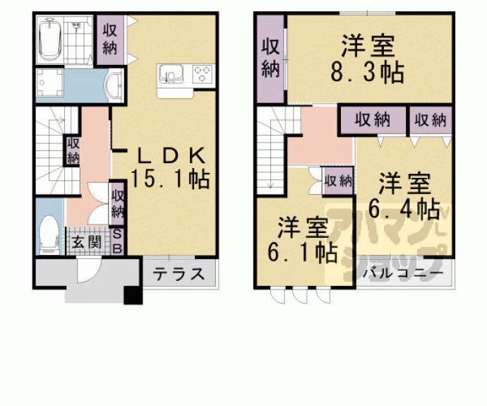 【コンフィード瀬田】間取