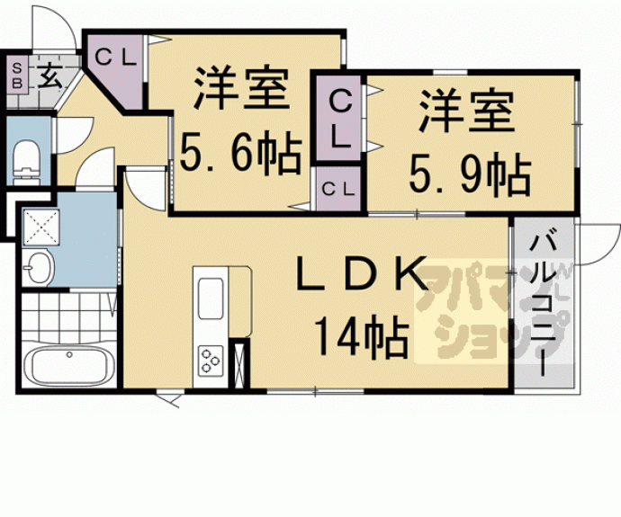【ラルーチェ聖護院】間取
