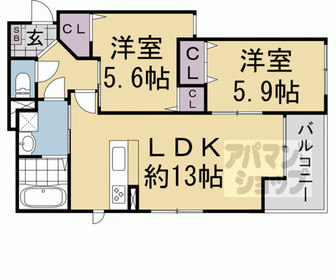 【ラルーチェ聖護院】間取