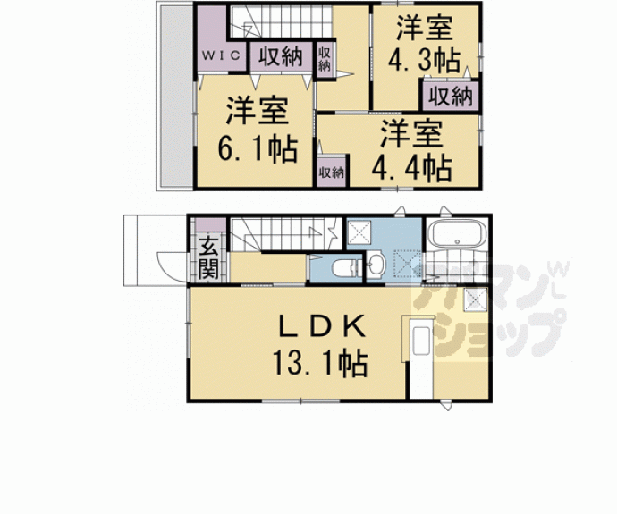 【神光院町貸家】間取
