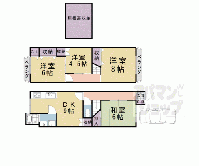 【御陵鴨土町貸家】間取