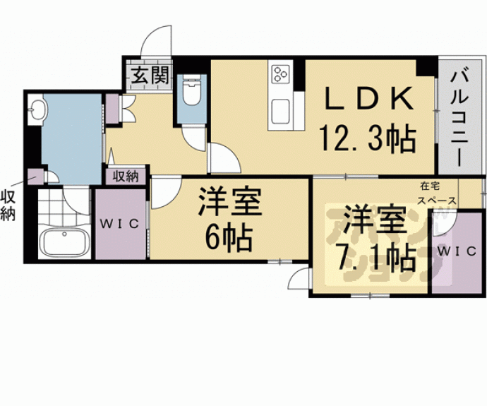 【シャーメゾン三条東山】間取