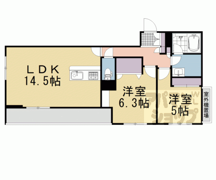 【シャーメゾン三条東山】間取