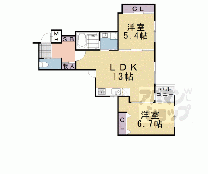 【アドバンスコート四条堀川】間取