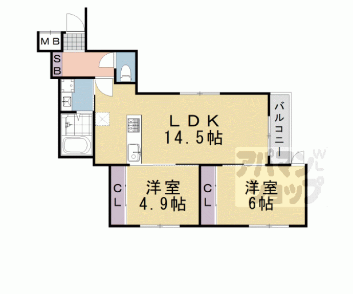 【アドバンスコート四条堀川】間取