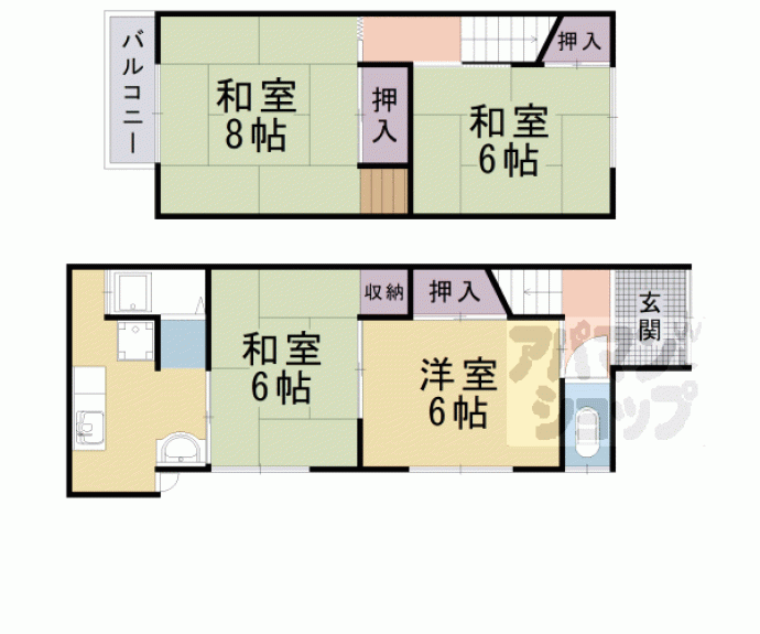 【東野竹田貸家】間取
