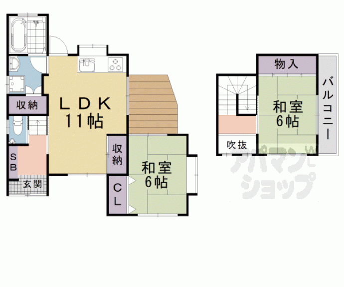 【御陵鴨土町貸家】間取