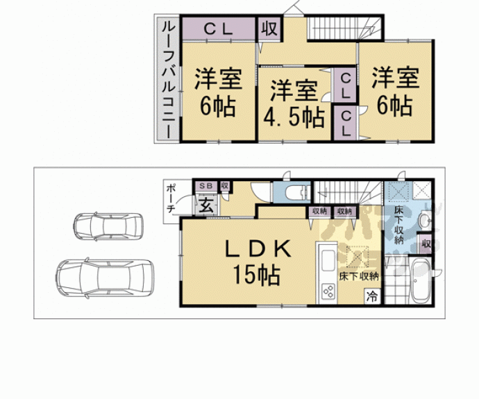 【西賀茂北山ノ森町6-5貸家】間取
