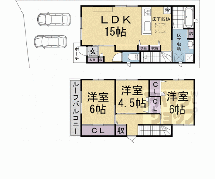 【西賀茂北山ノ森町６－７貸家】間取